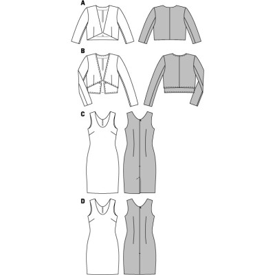 Střih Burda číslo 6773 pouzdrové šaty, bolerko, krátké sako