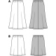 Střih Burda 6818, návod na šití: zvonová sukně s gumou v pase, dlouhá sukně