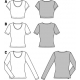 Střih Burda číslo 6820 jednoduché tričko, krátké tričko, tričko s dlouhým rukávem