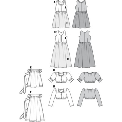 Střih Burda číslo 9509 dětské krojové šaty