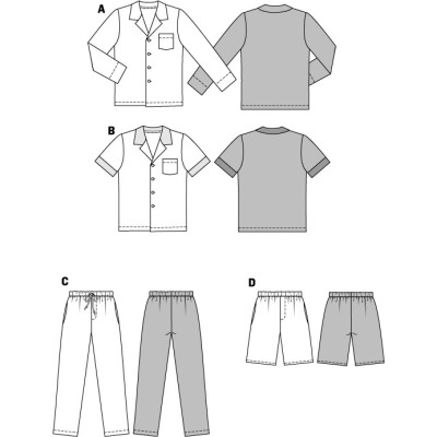 Střih Burda číslo 6741 pánské pyžamo