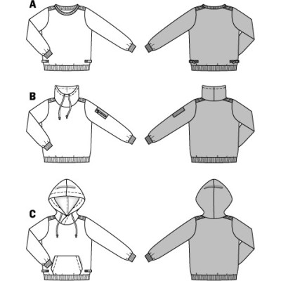 Střih Burda číslo 9407 jednoduchá dětská mikina, svetr