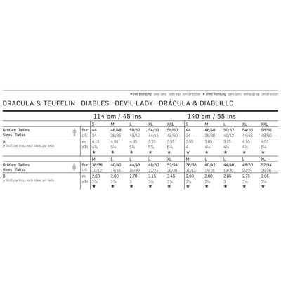 Střih Burda číslo 2435 Drákula, ďáblice