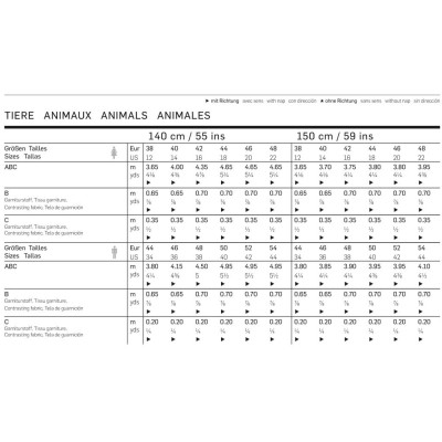 Střih Burda číslo 3576 lev, tygr, zajíc