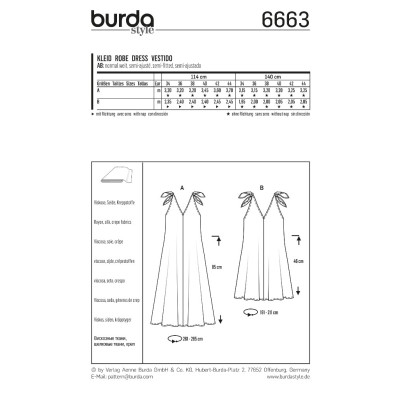 Střih Burda číslo 6663 jednoduché letní šaty