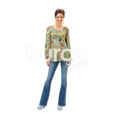 Střih Burda číslo 6685 empírové šaty, halenka