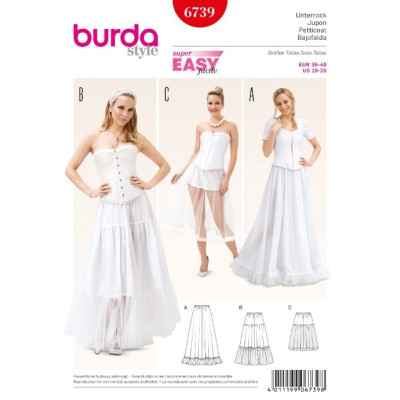 Střih Burda číslo 6739 spodnička