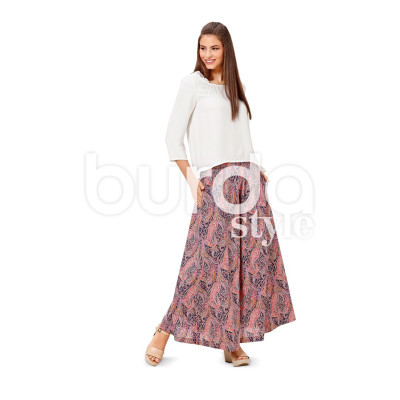 Střih Burda 6586, návod k šití: áčková sukně, mini sukně, dlouhá sukně