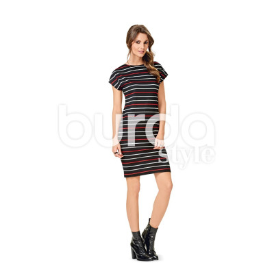 Střih Burda číslo 6608 tričkové šaty, jednoduchý kabátek