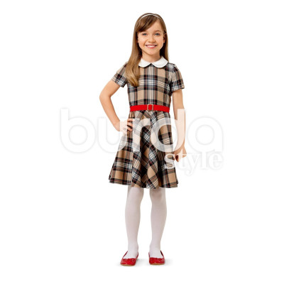 Střih Burda číslo 9379 dětské šaty s kolovou sukní