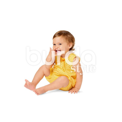 Střih Burda číslo 9358 dětské áčkové propínací šaty, halenka, kalhotky