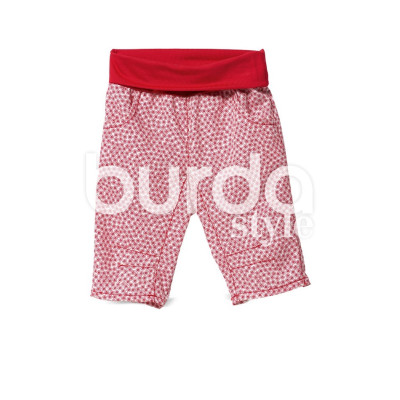 Střih Burda číslo 9359 dětské džínové kalhoty, tříčtvrteční kalhoty