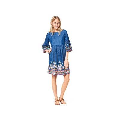 Střih Burda číslo 6401 letní šaty, pohodlné šaty, flanelové šaty