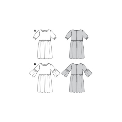 Střih Burda číslo 6401 letní šaty, pohodlné šaty, flanelové šaty