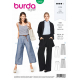 Střih Burda číslo 6436 kalhoty se širokými nohavicemi, letní kalhoty, lněné kalhoty