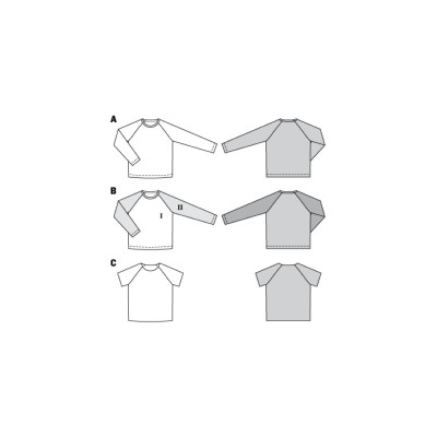 Střih Burda číslo 9346 dětské tričko, tričko s dlouhým rukávem