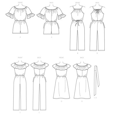 Střih Butterick 6566 overal, šaty