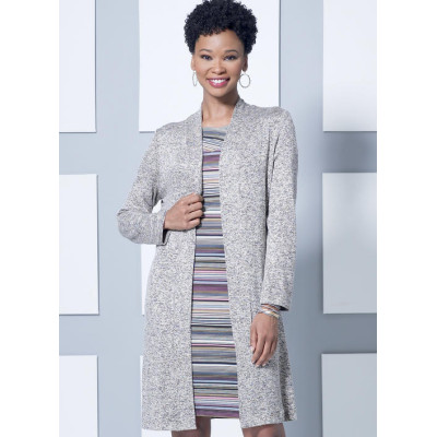 Střih Butterick 6495 overal, šaty, tričko, kardigan, kalhoty