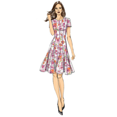 Střih Butterick 6514 šaty se širokou sukní