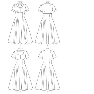 Střih Butterick 6018 Retro košilové šaty