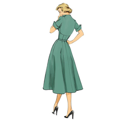 Střih Butterick 6018 Retro košilové šaty