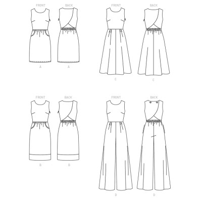 Střih Butterick 6351 šaty bez rukávů, overal