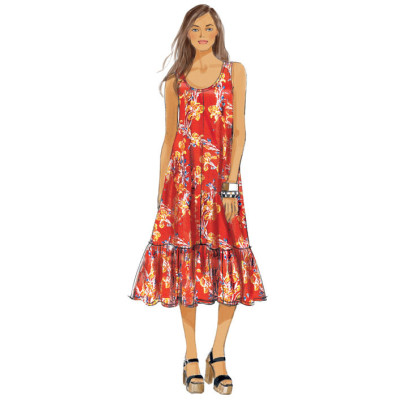 Střih Butterick 6350 volné šaty na ramínka, tílkové šaty