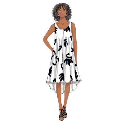 Střih Butterick 6350 volné šaty na ramínka, tílkové šaty