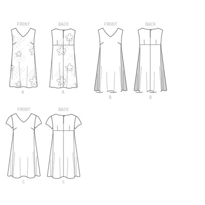 Střih Butterick 6317 tričkové šaty, volné šaty