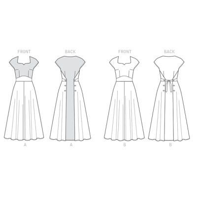 Střih Butterick 6212 Retro zavinovací šaty