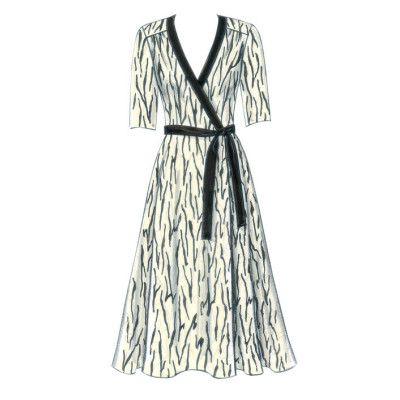 Střih Butterick 5030 zavinovací šaty, košilové šaty