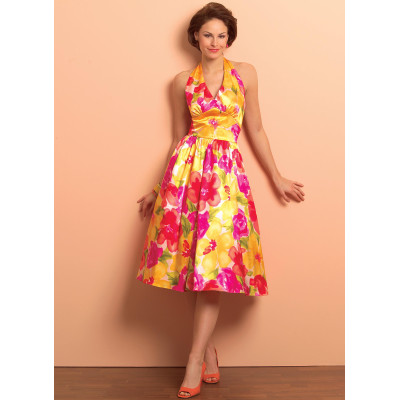 Střih Butterick 5209 Retro šaty za krk