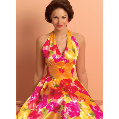 Střih Butterick 5209 Retro šaty za krk