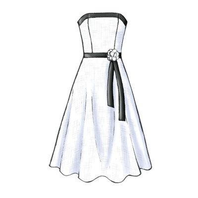 Střih Butterick 4443 áčkové šaty (6 variant)