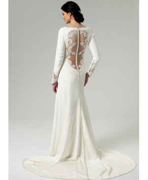 Střih Butterick 5779 svatební šaty s krajkovými zády a vlečkou