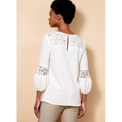 Střih Butterick 6518 romantická halenka, krajková halenka