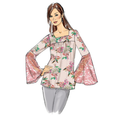 Střih Butterick 6518 romantická halenka, krajková halenka