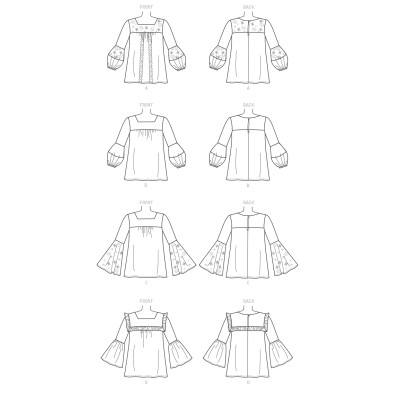 Střih Butterick 6518 romantická halenka, krajková halenka