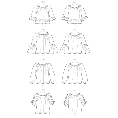 Střih Butterick 6455 nabíraná halenka