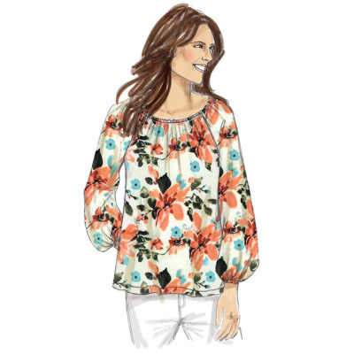 Střih Butterick 6455 nabíraná halenka