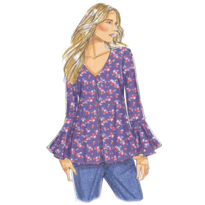 Střih Butterick 6456 halenka (4 varianty)