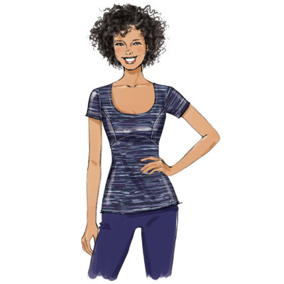 Střih Butterick 6458 funkční tričko, sportovní tričko, sportovní tílko