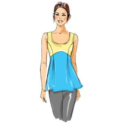 Střih Butterick 6458 funkční tričko, sportovní tričko, sportovní tílko