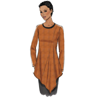 Střih Butterick 6377 tričko s dlouhým rukávem, rolák