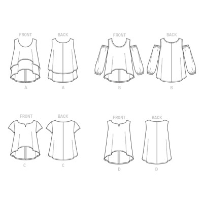 Střih Butterick 6355 volný top, tílko