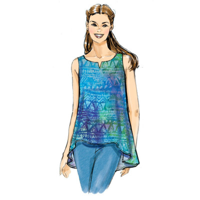 Střih Butterick 6355 volný top, tílko