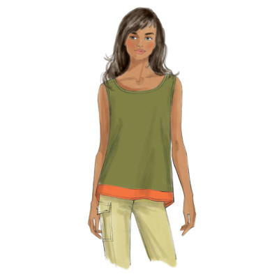 Střih Butterick 6214 volné tričko, tílko