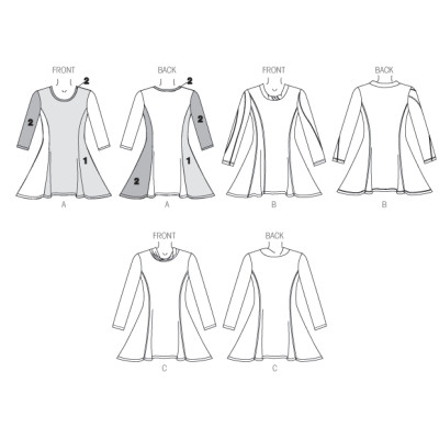 Střih Butterick 6136 tričko s dlouhým rukávem