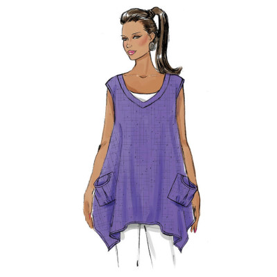 Střih Butterick 6056 propínací halenka, tunika