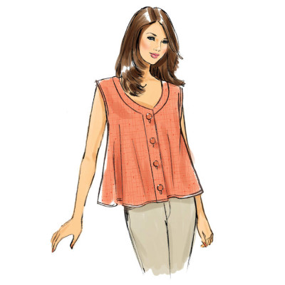 Střih Butterick 6056 propínací halenka, tunika